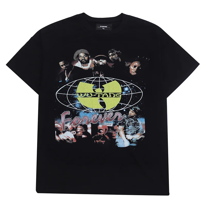 

2021 Men's clothing High Street Hiphop Rapper Printed Short Sleeve T-shirt Men's Hip Hop Half Sleeve Bottoming Shirt Couple
