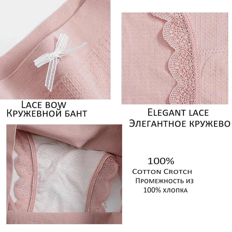 

FINETOO Sexy Lingerie Women Cotton Pantys Underwear For Woman Briefs Plus Size Cute Bownot Girls Panties 2021 Soft Underpants