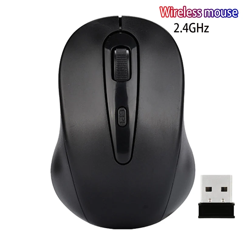 Черный 2,4G беспроводная мышь мини оптическая компьютерная мышь usb-приемник эргономичная мышь для ноутбука chuwi - Цвет: Черный