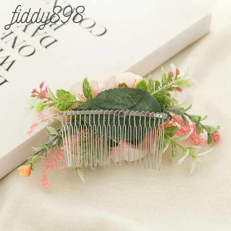 Романтические розовые Искусственные цветы Свадебные аксессуары для волос