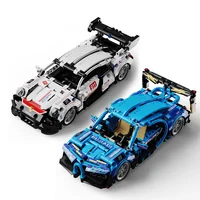 400pcs+ Building Block Recycling Car Kit Series Racing Model Assembled Toy High-Tech Red Sports Car Brick Compatible