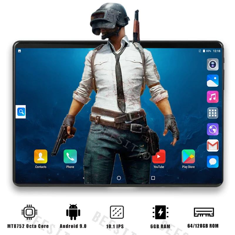 6G+ 128 Гб 10-дюймовый планшетный ПК Octa Core 6 ГБ Оперативная память 128 Гб Встроенная память 3g 4 аппарат не привязан к оператору сотовой связи ips 2.5D закаленное Стекло 10,1 Android 9,0 Планшеты+ подарки
