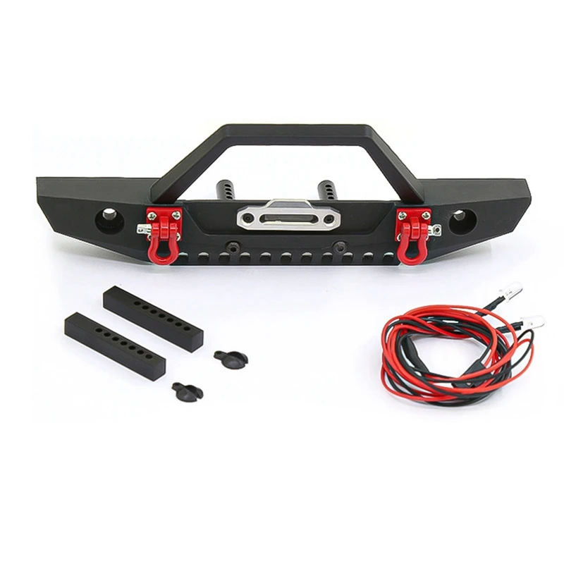 

Metal Front Bumper with Led Lights for 1/10 RC Crawler Car Axial SCX10 II 90046 TRAXXAS TRX-4 TRX4