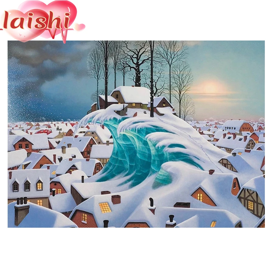 

Diamond Painting Winter igloo Full Square/Round Drill 5D Diamond Embroidery Sale Diamond Picture of Rhinestones Home Decor Gift