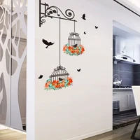 bird cage decoration painting bedroom living room tv wall decoration wall stickers murals to explore the secrets of spring
