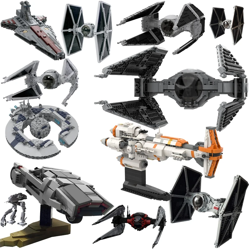 

MOC Assault ship Light Cruiser TIE Modified Interceptor Y Wing Starfighter Rebellion Space Wars Building Blocks Toys Kids