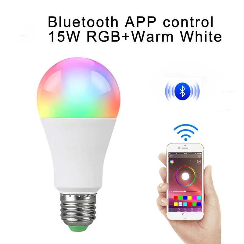 Затемняемый E27 светодиодный Bluetooth 4,0 умная лампа Wifi управление приложением RGB+ W RGB+ WW 15W AC85-265V сменный цвет - Испускаемый цвет: Bluetooth RGBWW