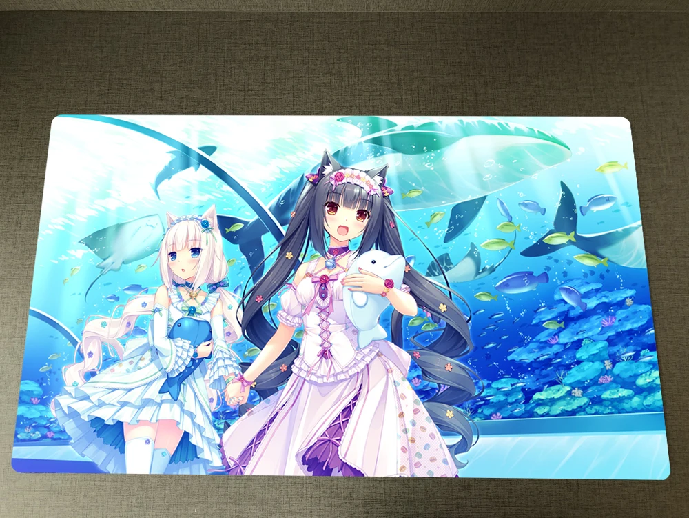 

Yu-gi-oh! Anime Nekopara Chocola & Vanilla TCG CCG Playmat Trading Card Game Play Mat Customized Mat & Free Bag Mousepad 60x35cm