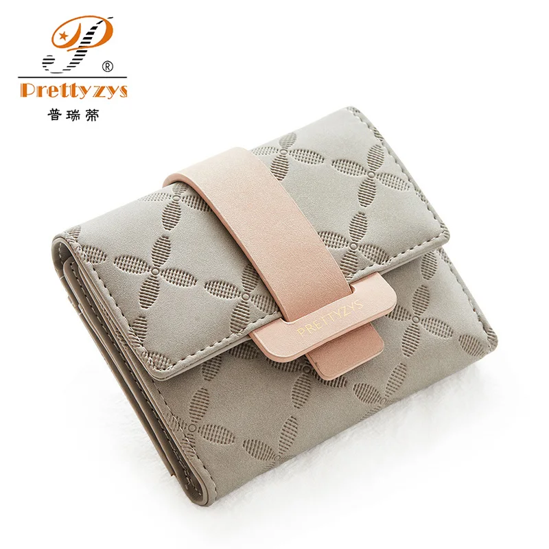 Brand 2020 Designer Flower Short Wallet Women PU Leather Female Wallets Purse Carteira Hand Bag Fashion Trifold Clutches