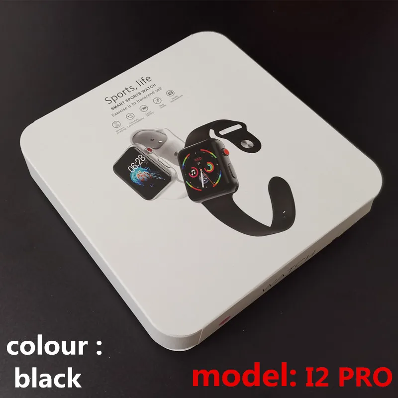 I2 black Умные часы серии IWO 4 поколения 5 поколения часы 3 поколения часы Поддержка IOS Android W54/W34/I6/I2PRO/P4/QW21/Z7/W55/I7 - Цвет: I2 black