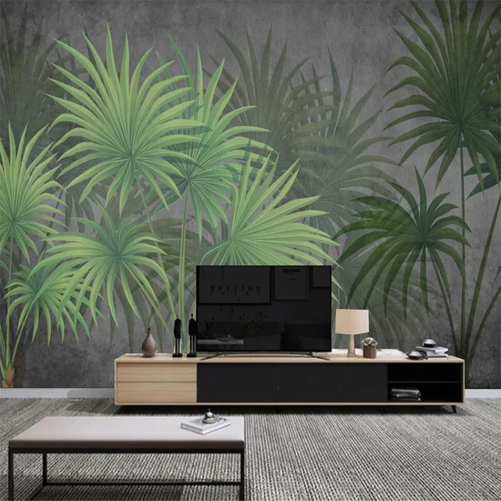 

Milofi custom 3D wallpaper mural hand-painted HD Nordic plant idyllic landscape background wall for living room bedroom decorati