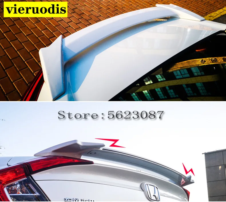 Автомобильный стиль LED ABS спойлер с задней тормозной лампой для Honda Для Civic 2016-2017