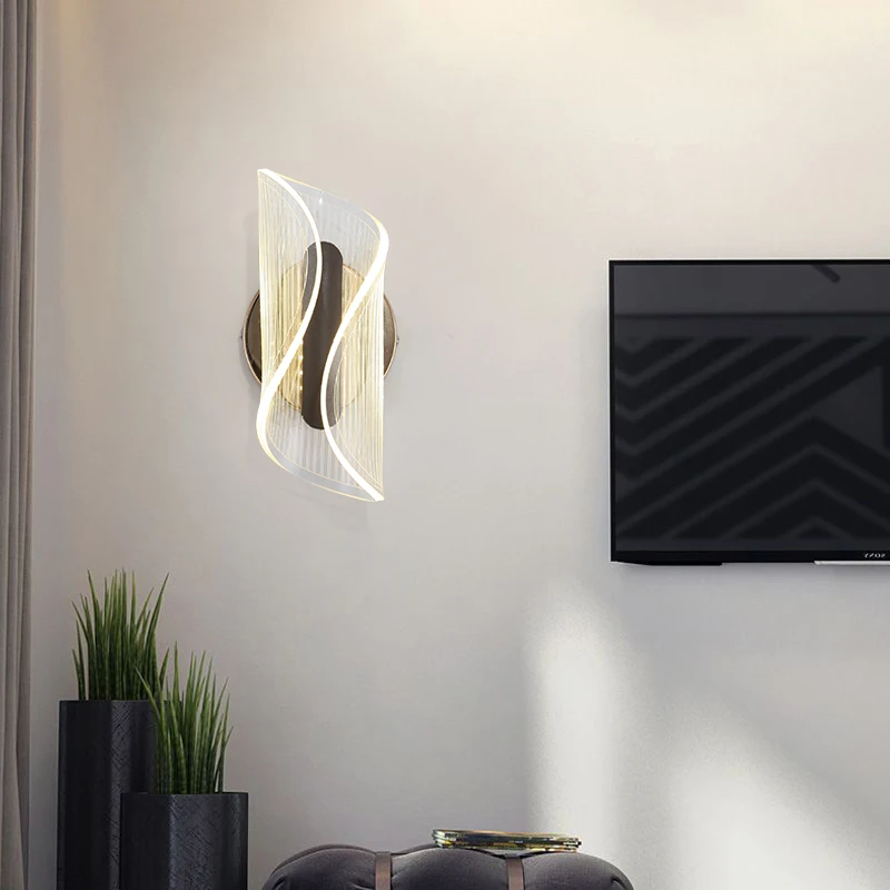 

Soft light feeling, bedside wall lamp, wrought iron paint, American living room led staircase aisle lamps