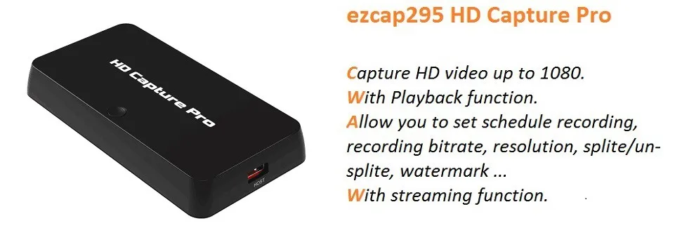 Ezcap295 HDMI 1080P Карта видеозахвата донгл ТВ воспроизведение для Xbox PS4 телеприставка ТВ-шоу PC игра Запись OBS прямая трансляция