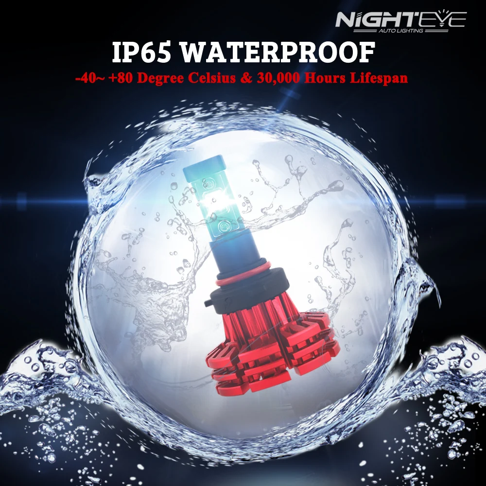 NIGHTEYE H4 светодиодный лампы для передних фар H1 H11 9005 9006 чипов 60 Вт 10000LM 6500 к