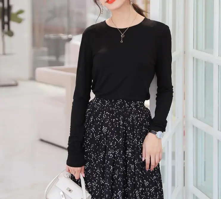 Suvance 2019 Осень Зима повседневные с круглым вырезом размеры s l женские тонкие