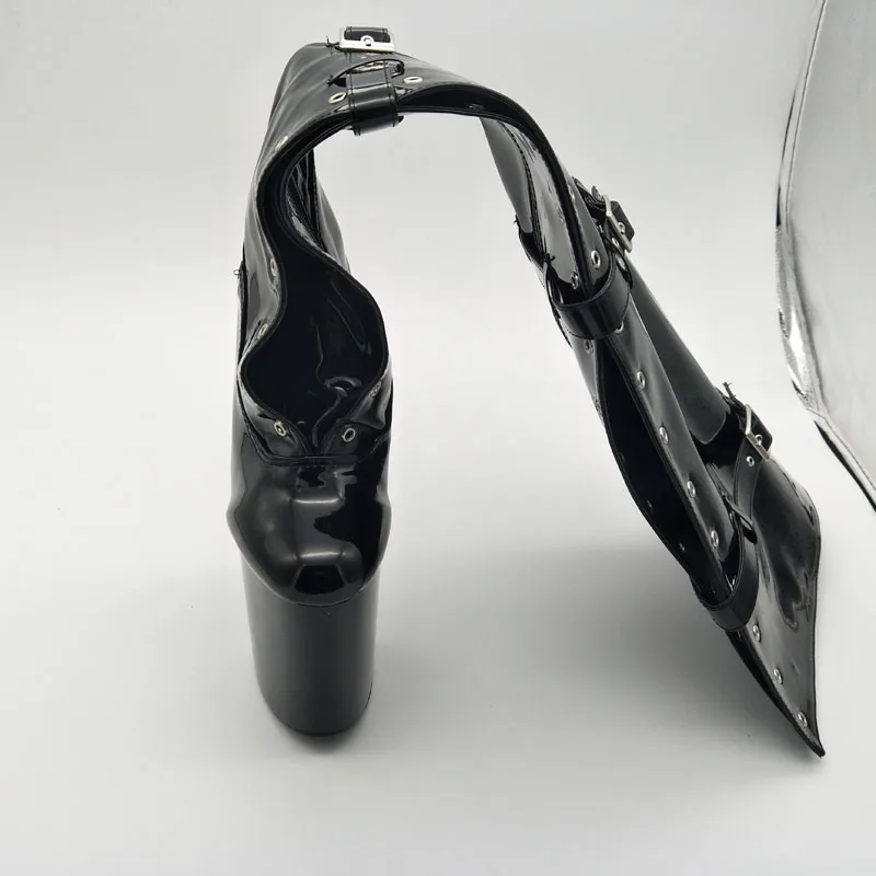 LAIJIANJINXIA New 20cm High Heels Boots Belt Buckle Boots Round Head Dancer Fashion Sexy Catwalk Shoes Over-the-Knee Boots