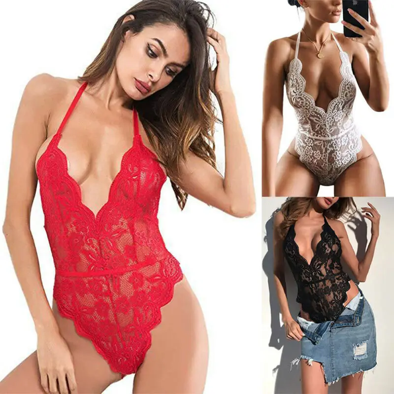 Новинка Кружевное боди нижнее белье комбинезон одежда для сна бодикон без