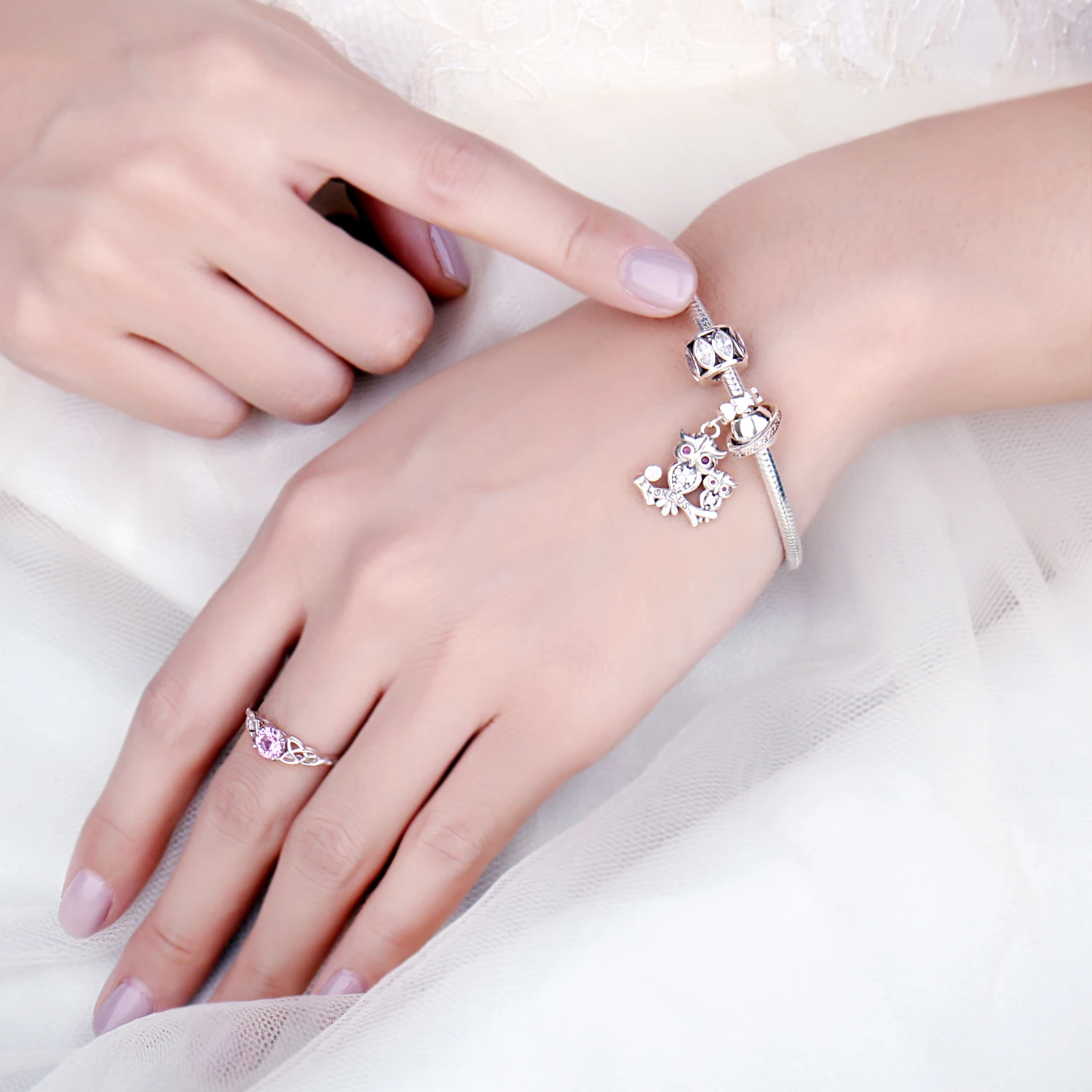 JewelryPalace 925 пробы серебро Винтаж Маркиза вырезать кубического циркония шарики шарма приспосабливать Браслеты для Для женщин Fine Jewelry как подарок
