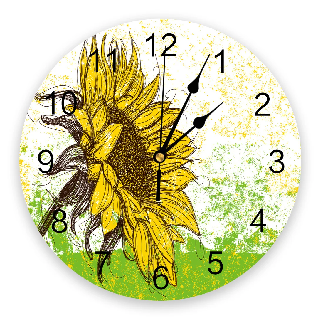 

Подсолнух, маргаритки цветочное растение желтое солнце жизненные настенные часы гостиная домашний Декор современный дизайн цифровые наст...