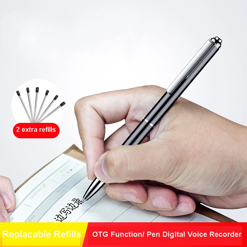 

32GB Digital Voice Recorder Pen 64G 128GB Audio Recording WAV 192Kpbs Rechargeable Sound Dictaphone V10