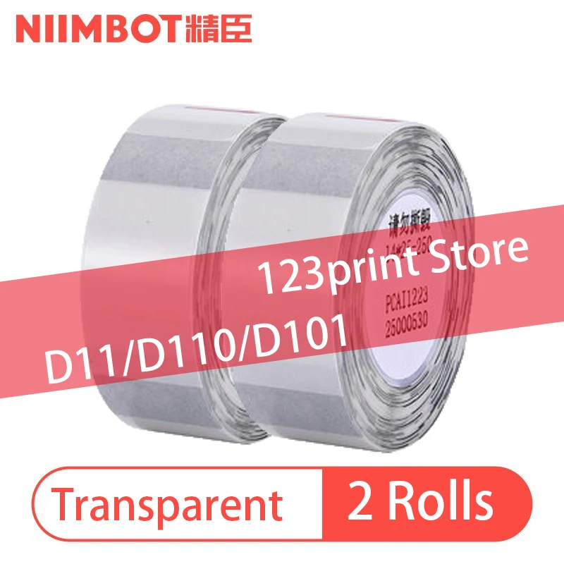 

2 рулона, прозрачная Водонепроницаемая наклейка NiiMBOT D11/D110