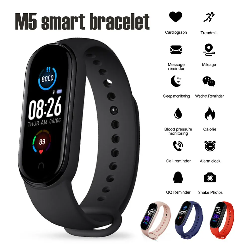 

NewHot M5 Men Women Smartband Bracelets IP67 Waterproof Fitness Tracker Pedometer Heart Rate Blood Pressure Monitor Wristbands