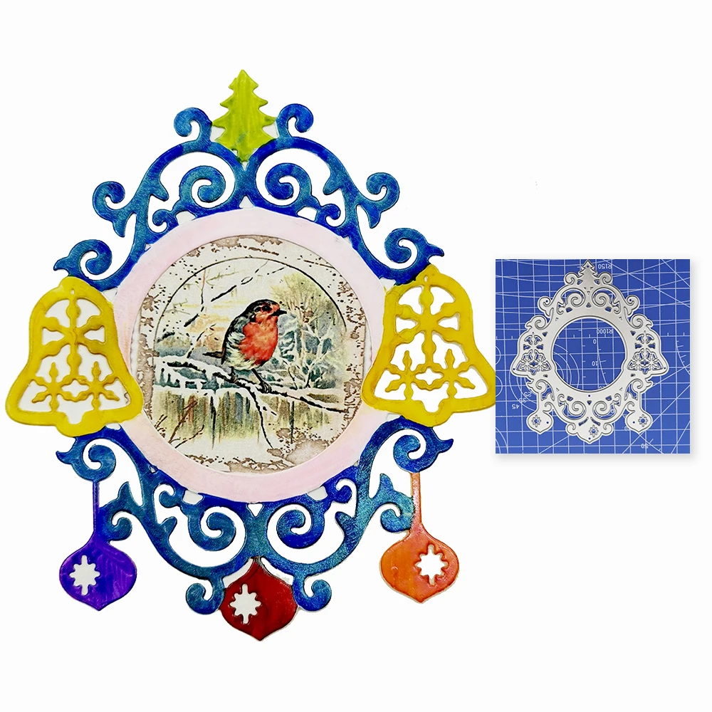 Рождественская рамка с цветами режущая из металла шаблоны для скрапбукинга