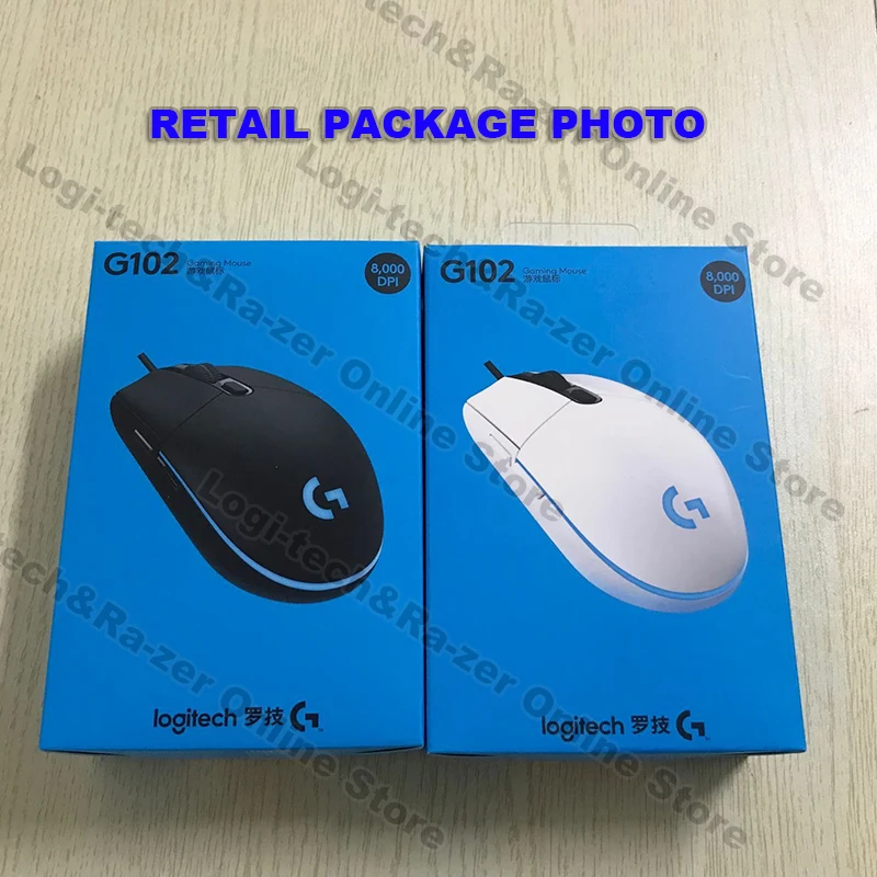 Игровая проводная мышь logitech G102, Оптическая Проводная игровая мышь, черный/белый, поддержка рабочего стола/ноутбука, официальная проверка