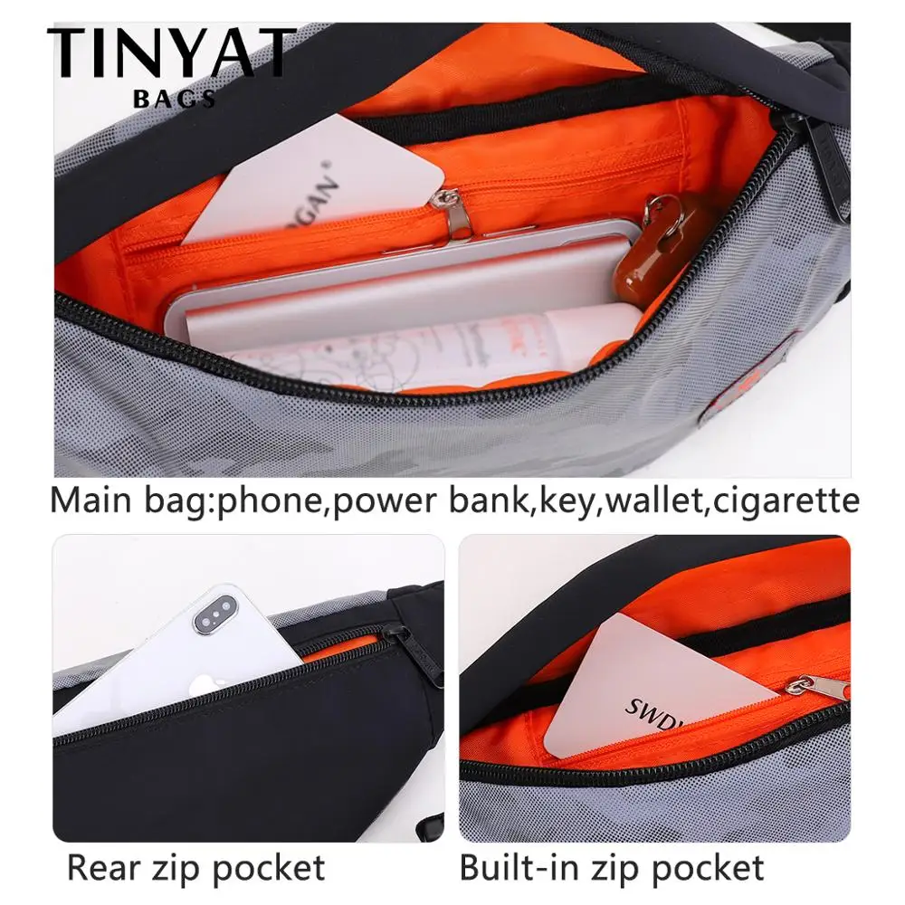 Поясная Сумка TINYAT для cool boy забавная камуфляжная мужская сумочка на пояс