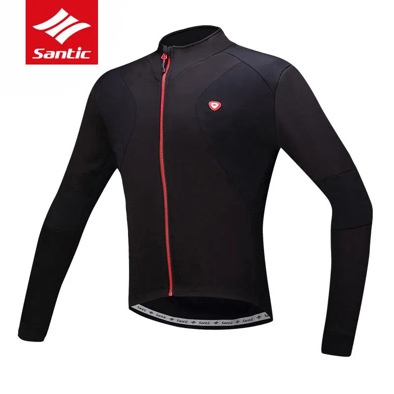 Santic Cycling Jersey Men Long Sleeve Winter Fleece Thermal MTB Road Bike Jacket Windproof Warm Reflective Riding Clothing | Спорт и