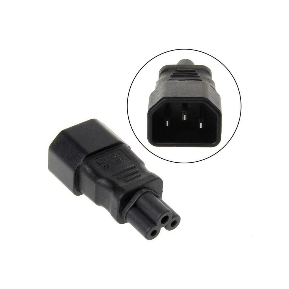 

IEC 320 C14 3-Pin Male To C5 3-Pin Female Straight Power Plug Converter Adapter