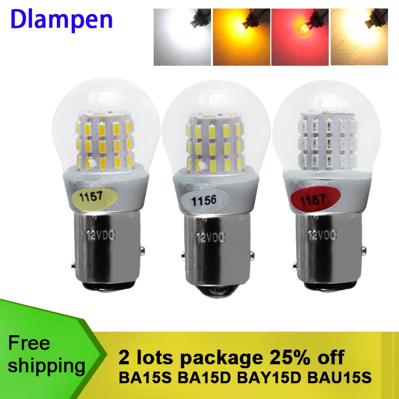 2шт лампада led carro светильник p21W 1156 BA15S 1157 BAY15D py21w canbus super 12v 24v интерьерная лампа