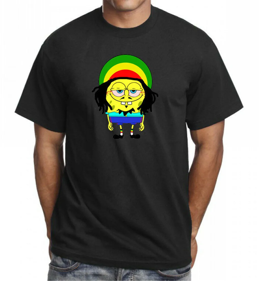 Забавная футболка с губкой Бобом и стейном Марли 420 подарок на день рождения