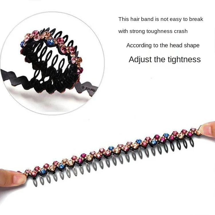

New Korean-Style Crystal Hairband Hair Accessories Simple and Versatile Toothed Non-Slip Adult Hair Accessories Wave Hairpin