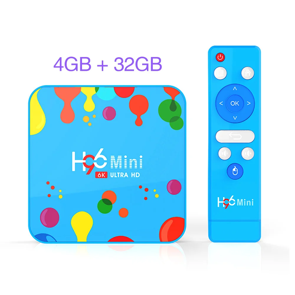 4G 32G H96 Мини Android 9,0 ТВ приставка Allwinner H6 6K H.265 USD3.0 двойной Wifi HDR Поддержка Google плеер Youtube телеприставка 4 ГБ 32 ГБ 128 ГБ - Цвет: 4G 32G