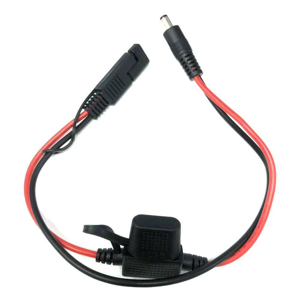 SAE To DC5521 DC 5.5mm X 2.1mm Coax 15AWG Cable Motorcycle Heat Clothing Adapters 14AWG 30CM 5A Fuse | Автомобили и мотоциклы