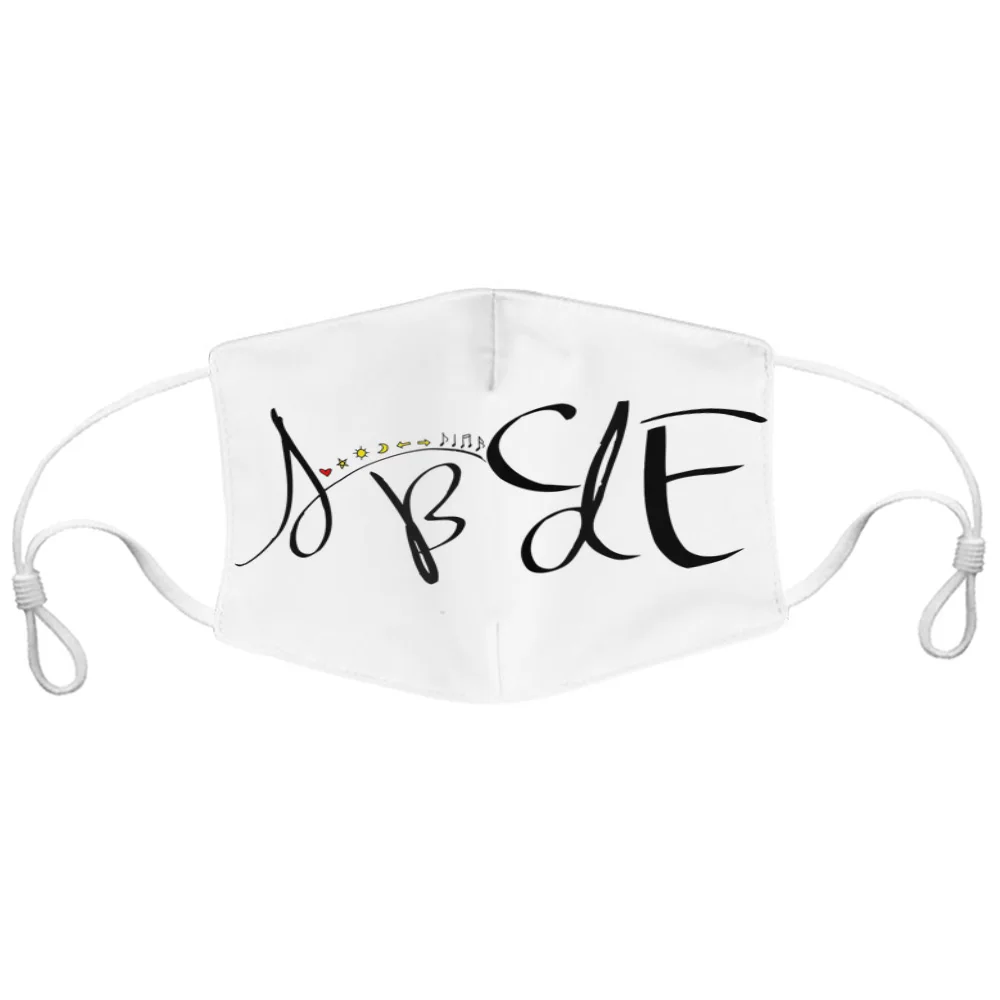 Черные простые моющиеся маски с английским алфавитом унисекс пылезащитные и