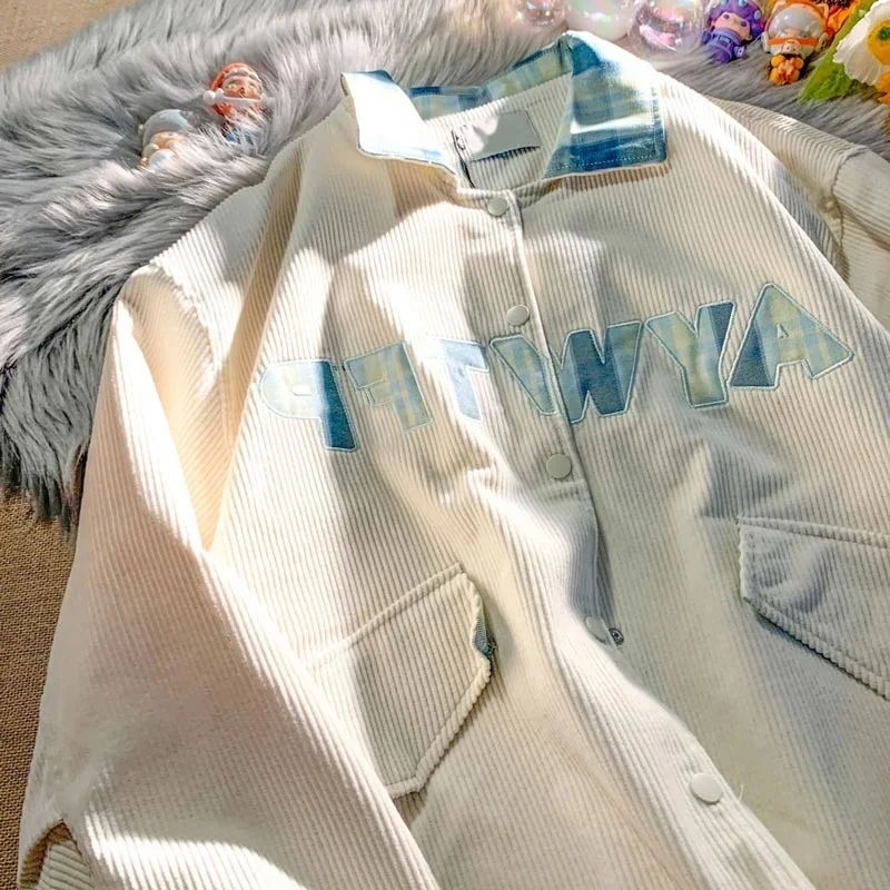 Женская Вельветовая куртка-карго свободного покроя в стиле бойфренд | одежда