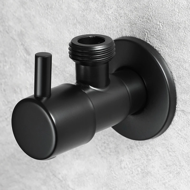 Black Angle Valve 304 Stainless Steel Water Stop Leak-Proof Cold and Hot General Bathroom Accessories |