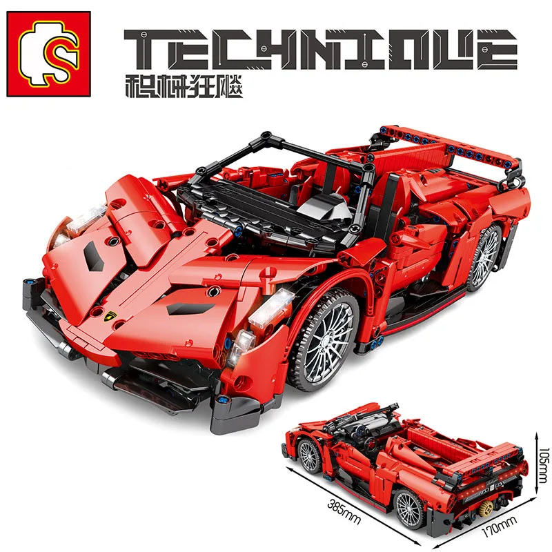 

SEMBO Sports Car Technic 3D Model Building Block Set Speed City Racing Champions Enlighten Mini Diamond Bricks Toys for Children