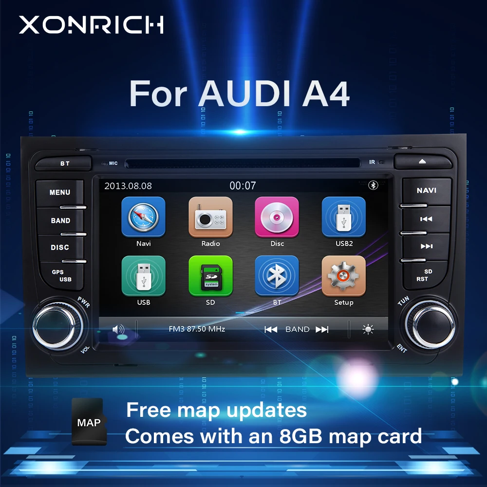 Автомагнитола 2 din мультимедийный плеер для Audi A4 B6 B7 S4 RS4 SEAT Exeo 2002 2008 GPS навигация