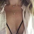 Сексуальная цепочка для тела, женское пляжное ожерелье-бикини, модное ожерелье с кристаллами для девочек, серебристый цвет, богемное ожерелье-цепочка с кисточками