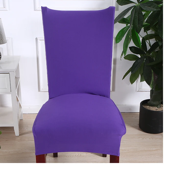 

Wine Red Anti-dirty Chair Cover Elastic Seat Chair Removable and Washable Stretch Solid Color Banquet Hotel Dining Room Cover