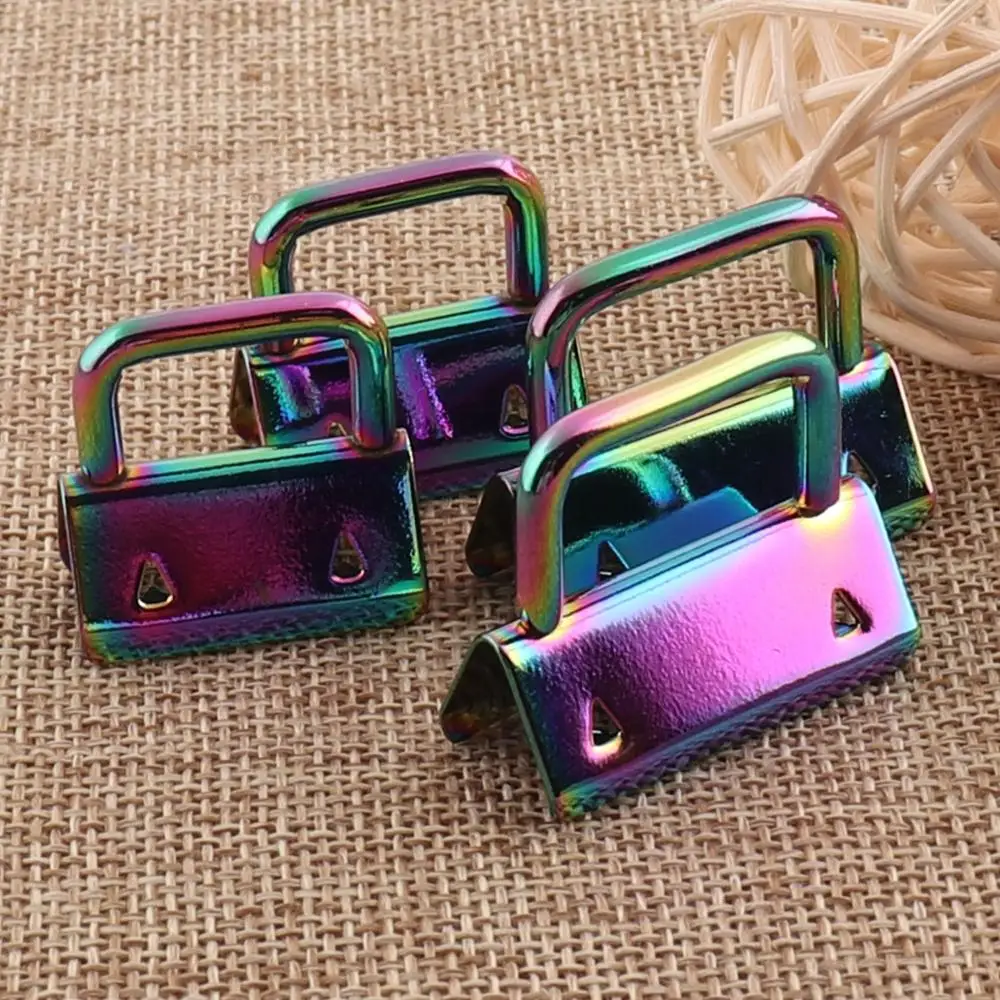 Брелок Радужный для ключей металлический кожаный с кольцом 25 мм/32 мм 10 шт. | Дом и