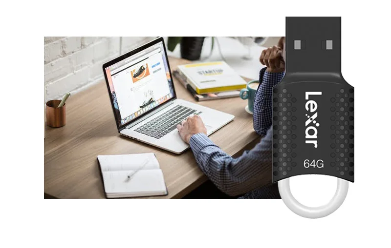 Lexar V40, USB флеш-накопитель, 64 ГБ, USB 2,0, JumpDrive, 16 ГБ, 32 ГБ, u-образный флеш-накопитель, флеш-накопитель, карта памяти для ПК