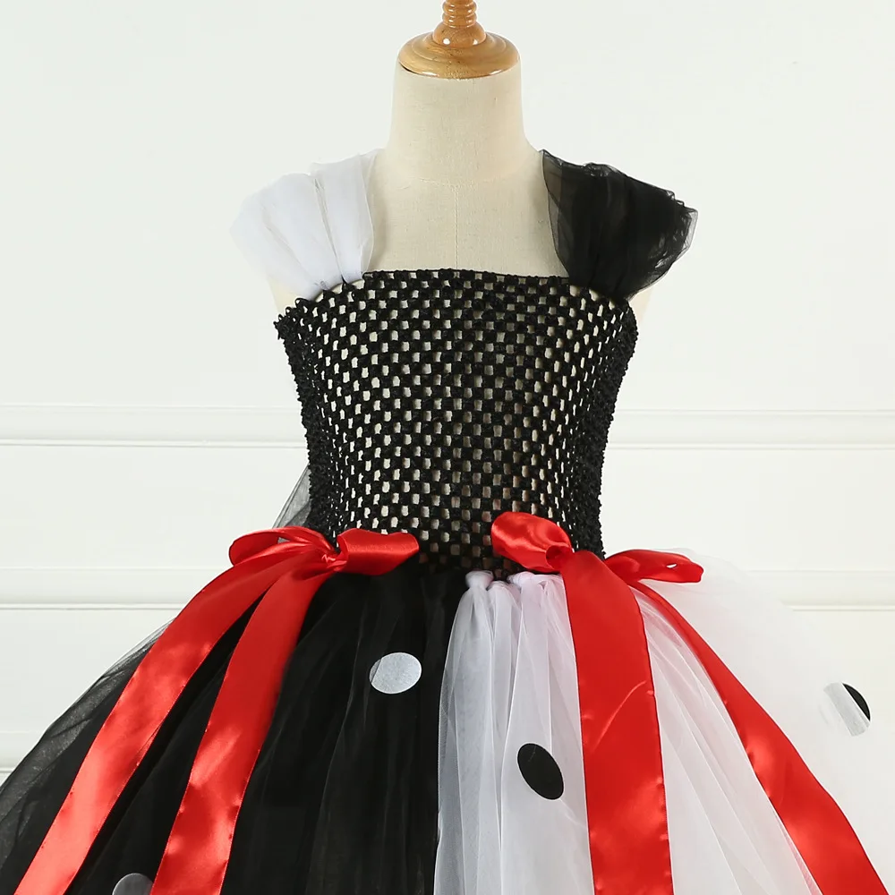 Детские черно-белые платья-пачки с клоуном на Хэллоуин для девочек Одежда