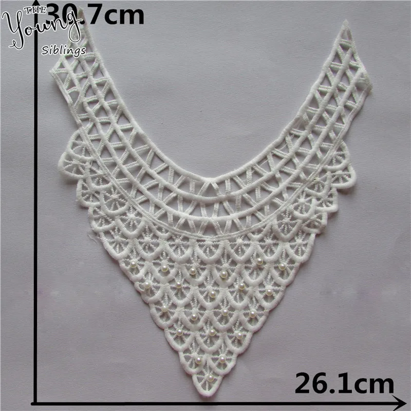 2PCS SALE Модный стиль вышивка DIY ABS жемчужное кружево вырез шитье кружевной воротник украшение невесты свадебное платье костюм наклейка - Цвет: 2PCS SALE