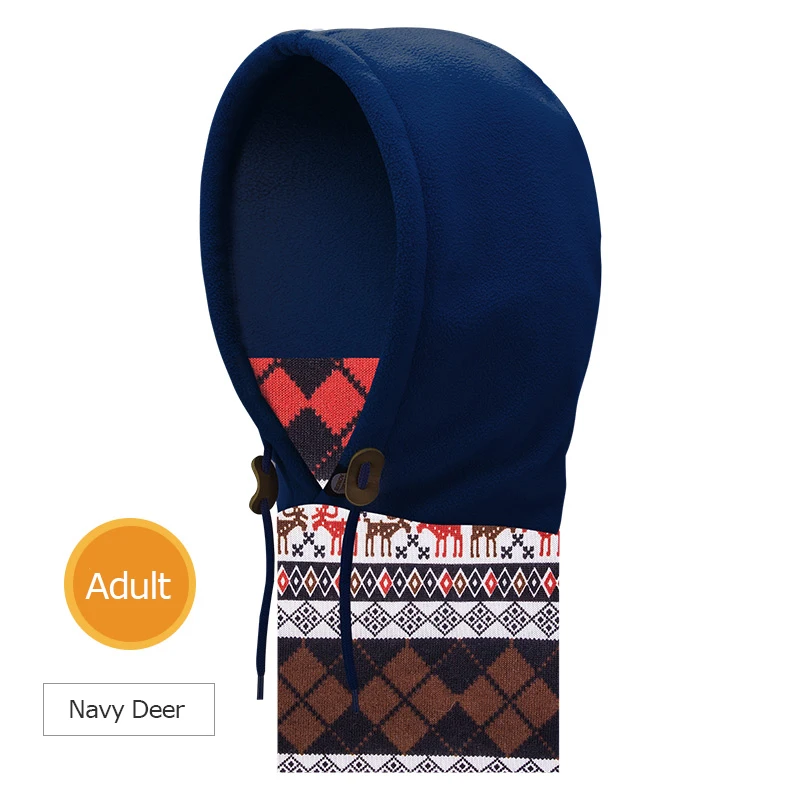 E802 Navy Deer AONIJIE E802 унисекс для взрослых и детей, двухслойная Зимняя Теплая Флисовая Балаклава, лыжная шапка, маска, шарф для бега - Цвет: E802 Navy Deer