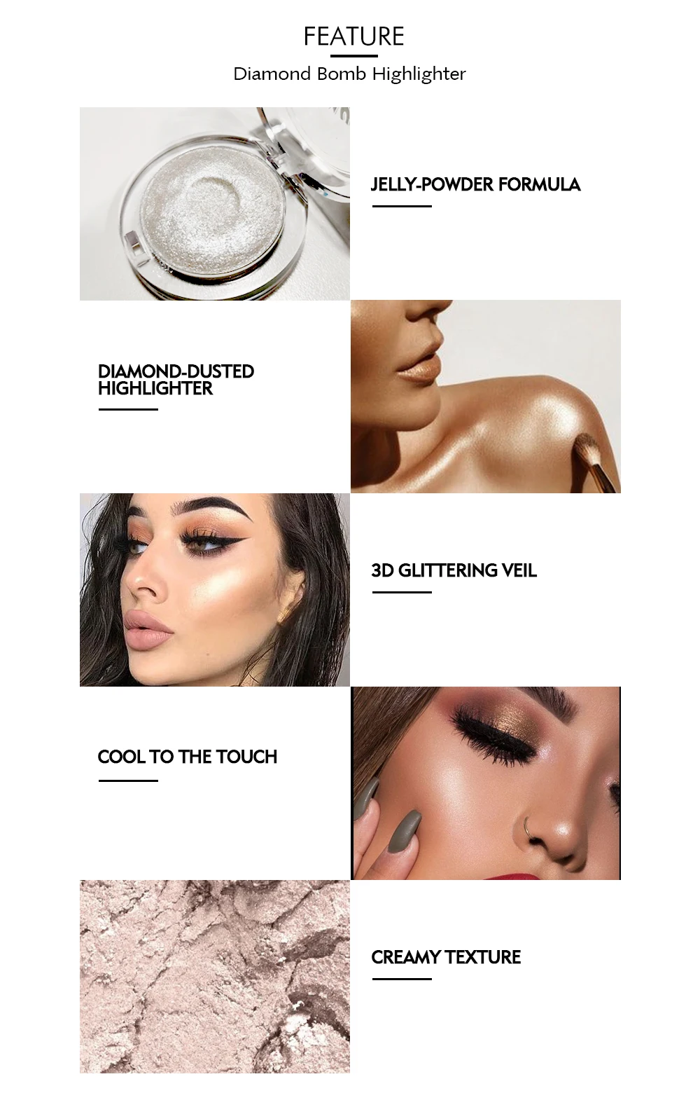 KIMUSE Glow Kit хайлайтер макияж Мерцающий Порошок хайлайтер палитра база осветитель изюминка лица Контур Золотой бронзатор
